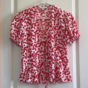 Top Shop floral print tie shirt